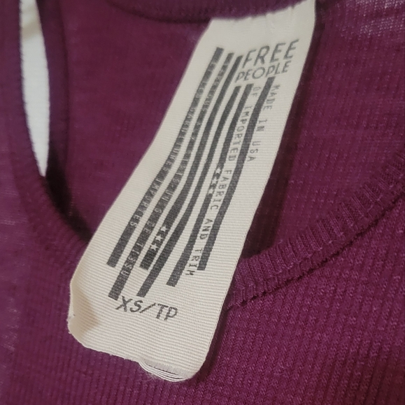 Free People Long Beach Ribbed  Tank Eggplant color XS - Picture 5 of 8